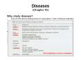 Diseases (Chapter 10) Why study disease? One of most seriou