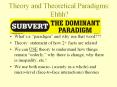 Theory and Theoretical Paradigms: Ehhh? What s a  paradigm