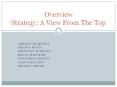 Overview Strategy: A View From The Top ASHLEY BURNETT SHAW