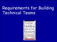Requirements for Building Technical Teams Why NASA Build