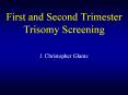 First and Second Trimester Trisomy Screening J. Christophe