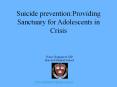Suicide prevention:Providing Sanctuary for Adolescents i