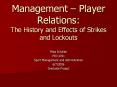 Management   Player Relations: The History and Effects o