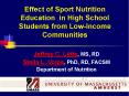 Effect of Sport Nutrition Education in High School Student