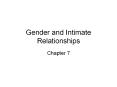 Gender and Intimate Relationships Chapter 7 Introductio
