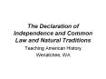 The Declaration of Independence and Common Law and Natura