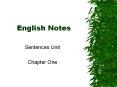English Notes Sentences Unit Chapter One Sentences an
