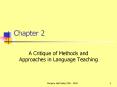 Chapter 2 A Critique of Methods and Approaches in Languag