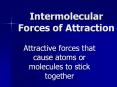 Intermolecular Forces of Attraction Attractive forces tha