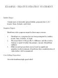 EXAMPLE: CREATIVE STRATEGY STATEMENT Market Target Curren