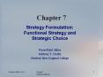 Chapter 7 Strategy Formulation: Functional Strategy an