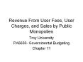 Revenue From User Fees, User Charges, and Sales by Publi