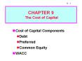 The Cost of Capital Cost of Capital Components Deb
