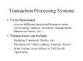 Transaction Processing Systems Cross-functional crosse