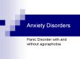 Anxiety Disorders Panic Disorder with and withou