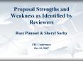 Proposal Strengths and Weakness as Identified by Reviewer