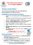 TUT/CSIR Scholarships for 2012 B-Tech students Attentio