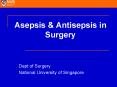 Asepsis & Antisepsis in Surgery Dept of Surgery Nationa