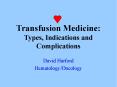 Transfusion Medicine: Types, Indications and Complication