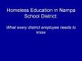 Homeless Education in Nampa School District: What ever