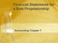 Financial Statements for a Sole Proprietorship Accountin