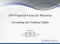 2009 Financial Forum for Ministries Accounting and Auditin