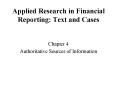 Applied Research in Financial Reporting: Text and Case