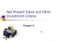 Net Present Value and Other Investment Criteria Chapter 