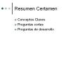 Resumen Certamen Conceptos Claves Preguntas cortas Pregunta