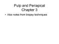 Pulp and Periapical Chapter 3 Also notes from biops