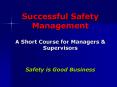Successful Safety Management A Short Course for Managers 