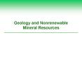 Geology and Nonrenewable Mineral Resources What Are Mineral
