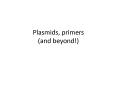Plasmids, primers (and beyond!) Or how to make green mice 