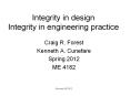 Integrity in design Integrity in engineering practice Crai