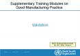 Good Manufacturing Practice Validation WHO Technical Repor