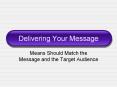 Delivering Your Message Means Should Match the Message an