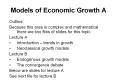 Models of Economic Growth A Outline: Because this area i