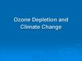 Ozone Depletion and Climate Change Outline Ozone Depletio