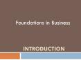Foundations in Business INTRODUCTION FOUNDATION HOMEWOR