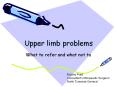 Upper limb problems What to refer and what not to Rolan