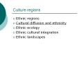 Culture regions Ethnic regions Cultural diffusion an