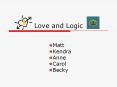 Love and Logic Matt Kendra Anne Carol Becky  Norms  tha