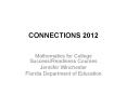 A presentation on Mathematics for College Success/Readines