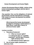 Human Development and Human Rights Human Development Repor