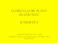 FLORICULTURE PLANT ID AND TEST JUNIOR FFA Original by Keit