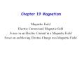 Chapter 19 Magnetism Magnetic Field Electric Current an