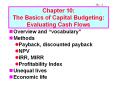 The Basics of Capital Budgeting: Evaluating Cash Flow
