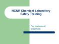 NCNR Chemical Laboratory Safety Training For Instrumen