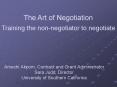 The Art of Negotiation: Training the non-negotiator t