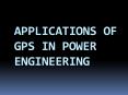 APPLICATIONS OF GPS IN POWER ENGINEERING SOME RESEARC